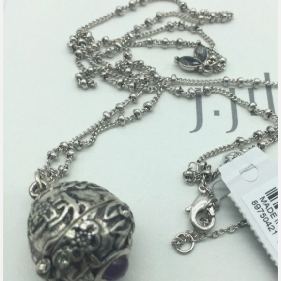 J. Jill's silver etched egg necklace - Picture 8 of 8